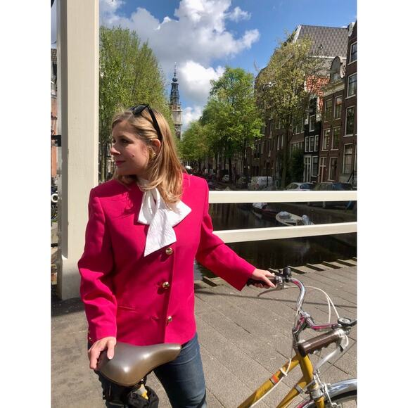 Vintage blazer jacket by Lucia in hot pink, size 12 - Picture 1 of 6